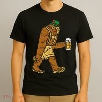 German Bigfoot Sasquatch Beer Lederhose Funny Oktoberfest T-Shirt thumb 3