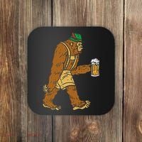 German Bigfoot Sasquatch Beer Lederhose Funny Oktoberfest Coaster thumb 0