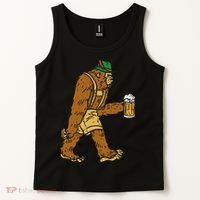 German Bigfoot Sasquatch Beer Lederhose Funny Oktoberfest Tank Top thumb 2