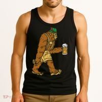 German Bigfoot Sasquatch Beer Lederhose Funny Oktoberfest Tank Top thumb 3