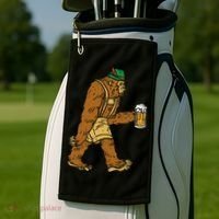 German Bigfoot Sasquatch Beer Lederhose Funny Oktoberfest Golf Towel thumb 2