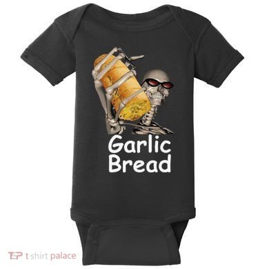 Garlic Bread Skeleton Baby Bodysuit