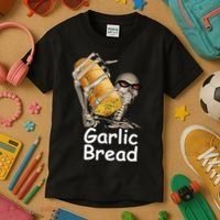 Garlic Bread Skeleton Kids T-Shirt thumb 3