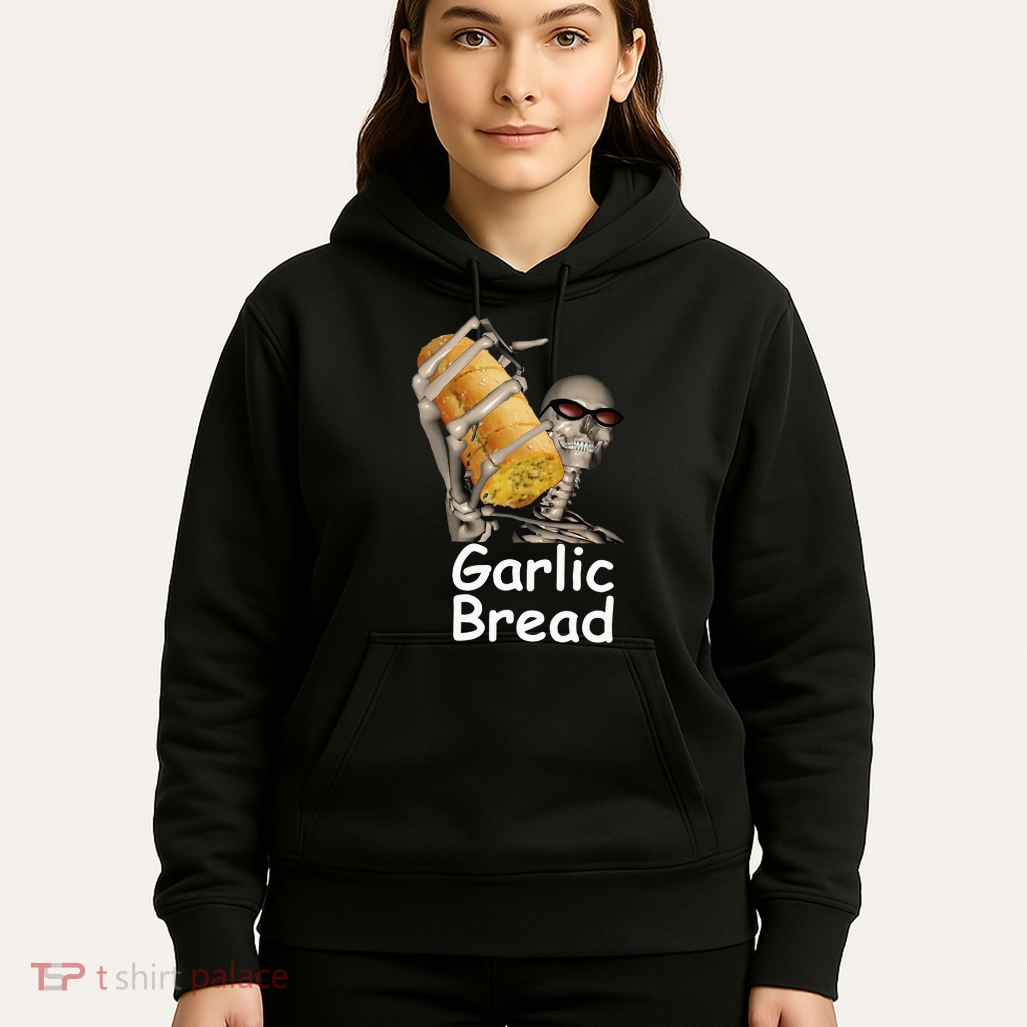 Garlic Bread Skeleton Funny Hoodie