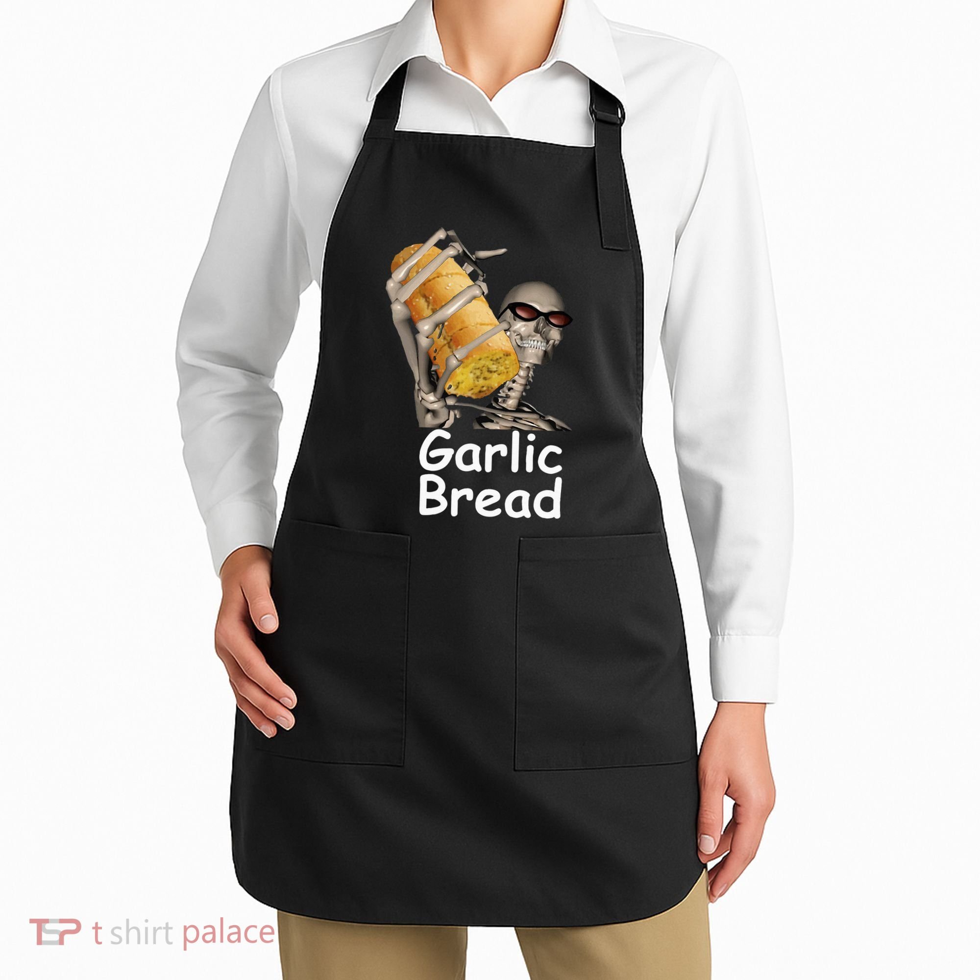 Garlic Bread Skeleton Funny Apron