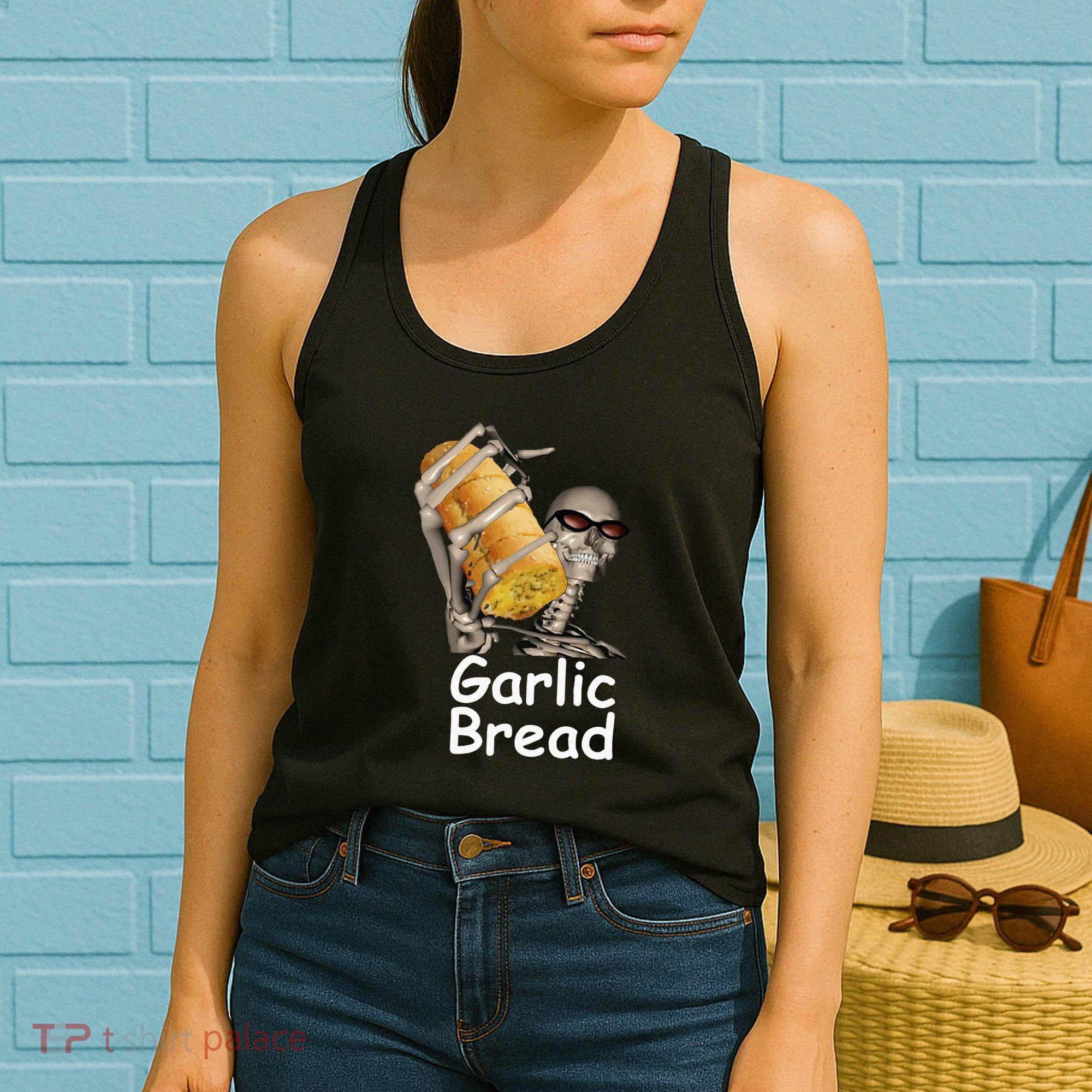 Garlic Bread Skeleton Funny Women's Tank Top