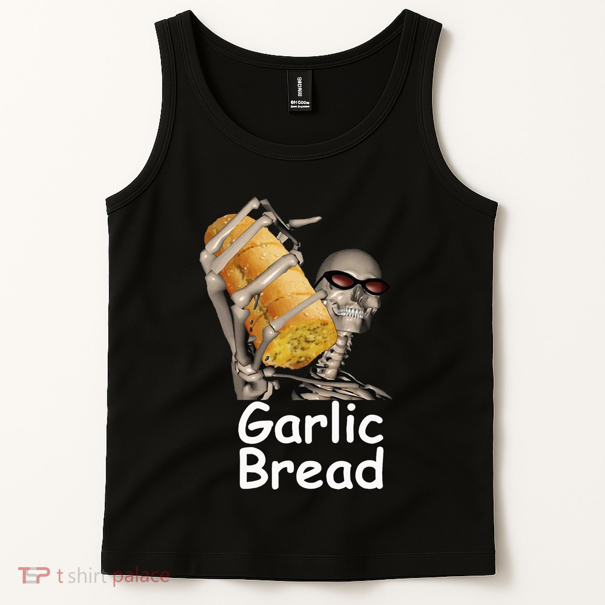 Garlic Bread Skeleton Funny Tank Top