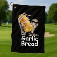 Garlic Bread Skeleton Funny Golf Towel thumb 1