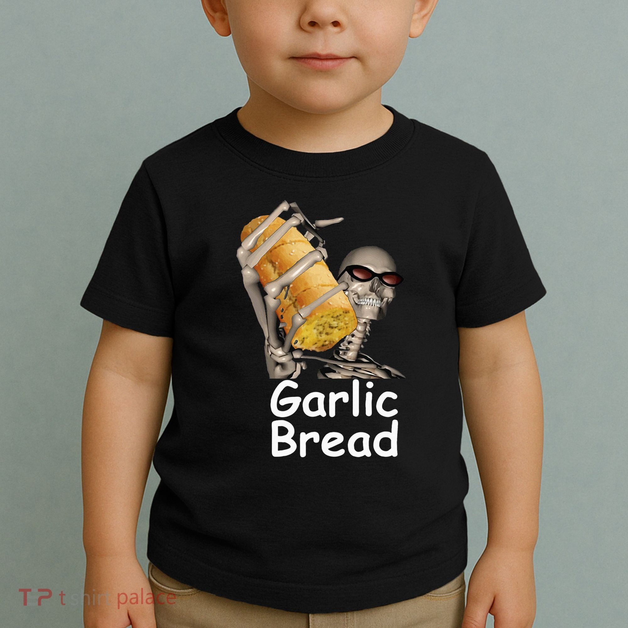 Garlic Bread Skeleton Funny Toddler T-Shirt
