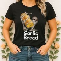 Garlic Bread Skeleton Funny Women's T-Shirt thumb 2