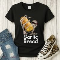 Garlic Bread Skeleton Funny Women's T-Shirt thumb 3