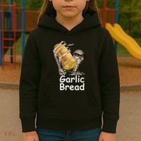 Garlic Bread Skeleton Funny Kids Hoodie thumb 3