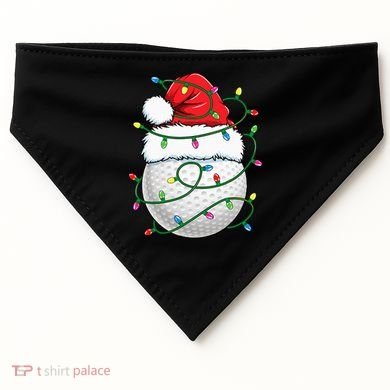 Golf Ball Santa Hat S Christmas Golfing Xmas Lights USA-Made Doggie Bandana