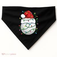 Golf Ball Santa Hat S Christmas Golfing Xmas Lights USA-Made Doggie Bandana thumb 0