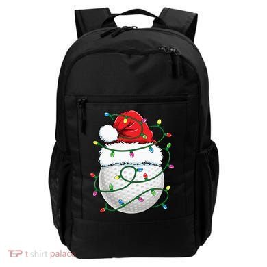 Golf Ball Santa Hat S Christmas Golfing Xmas Lights Backpack