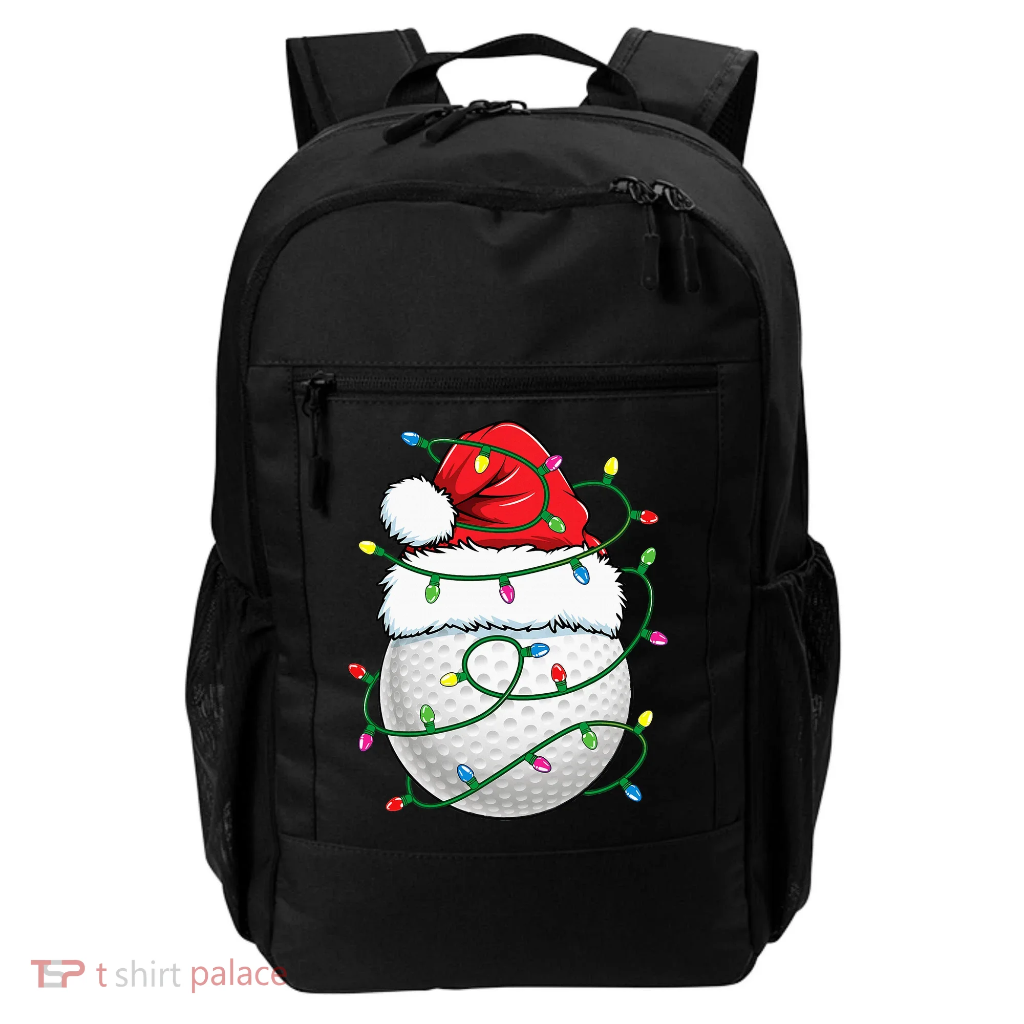 Golf Ball Santa Hat S Christmas Golfing Xmas Lights Backpack