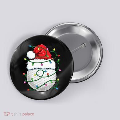 Golf Ball Santa Hat S Christmas Golfing Xmas Lights Button