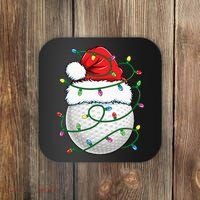 Golf Ball Santa Hat S Christmas Golfing Xmas Lights Coaster thumb 0