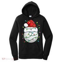 Golf Ball Santa Hat S Christmas Golfing Xmas Lights Women's Hoodie thumb 0