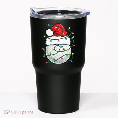 Golf Ball Santa Hat S Christmas Golfing Xmas Lights Tumbler