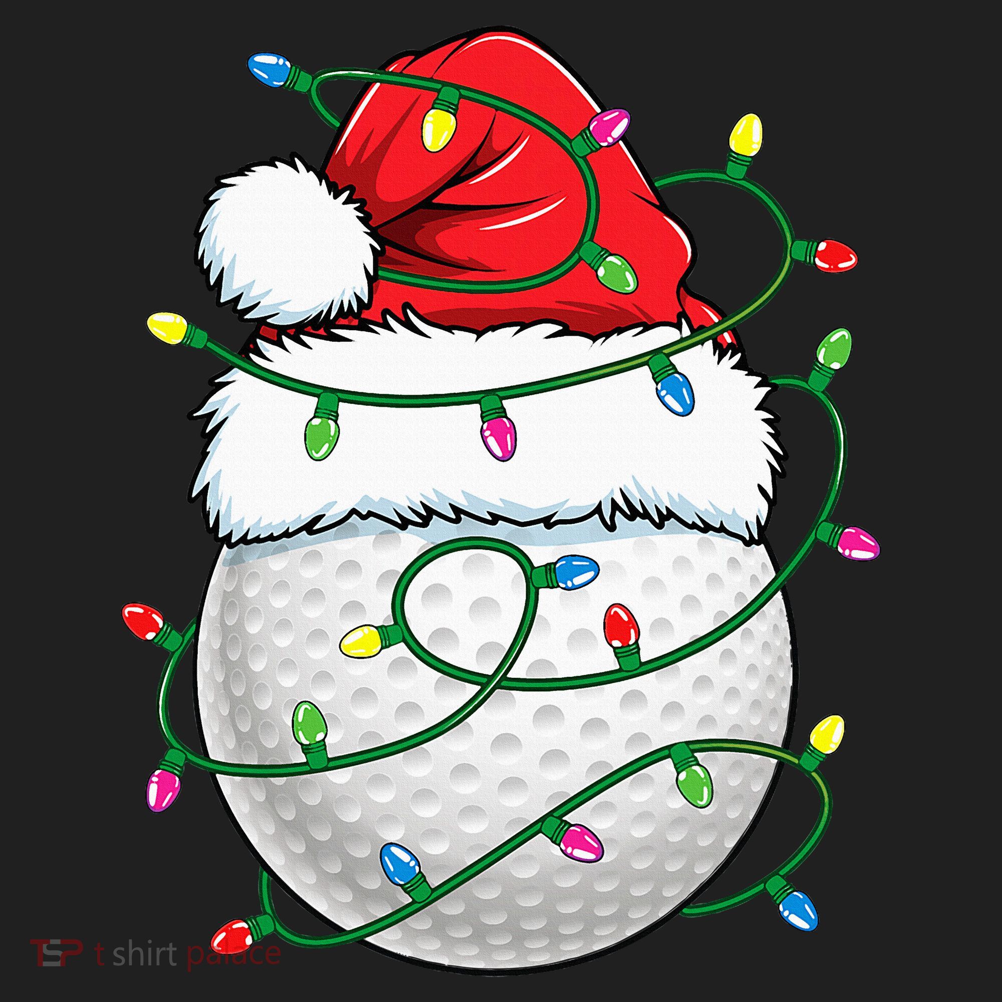 Golf Ball Santa Hat S Christmas Golfing Xmas Lights Tumbler
