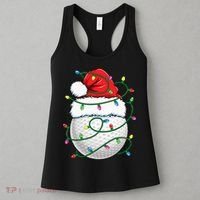 Golf Ball Santa Hat S Christmas Golfing Xmas Lights Women's Tank Top thumb 3