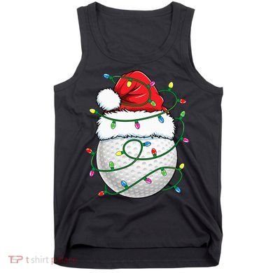 Golf Ball Santa Hat S Christmas Golfing Xmas Lights Tank Top