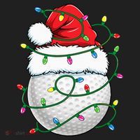 Golf Ball Santa Hat S Christmas Golfing Xmas Lights Golf Towel thumb 3