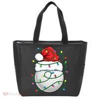 Golf Ball Santa Hat S Christmas Golfing Xmas Lights Tote Bag thumb 0