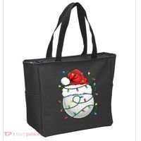 Golf Ball Santa Hat S Christmas Golfing Xmas Lights Tote Bag thumb 2