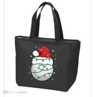 Golf Ball Santa Hat S Christmas Golfing Xmas Lights Tote Bag thumb 3