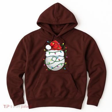 Golf Ball Santa Hat S Christmas Golfing Xmas Lights Hoodie