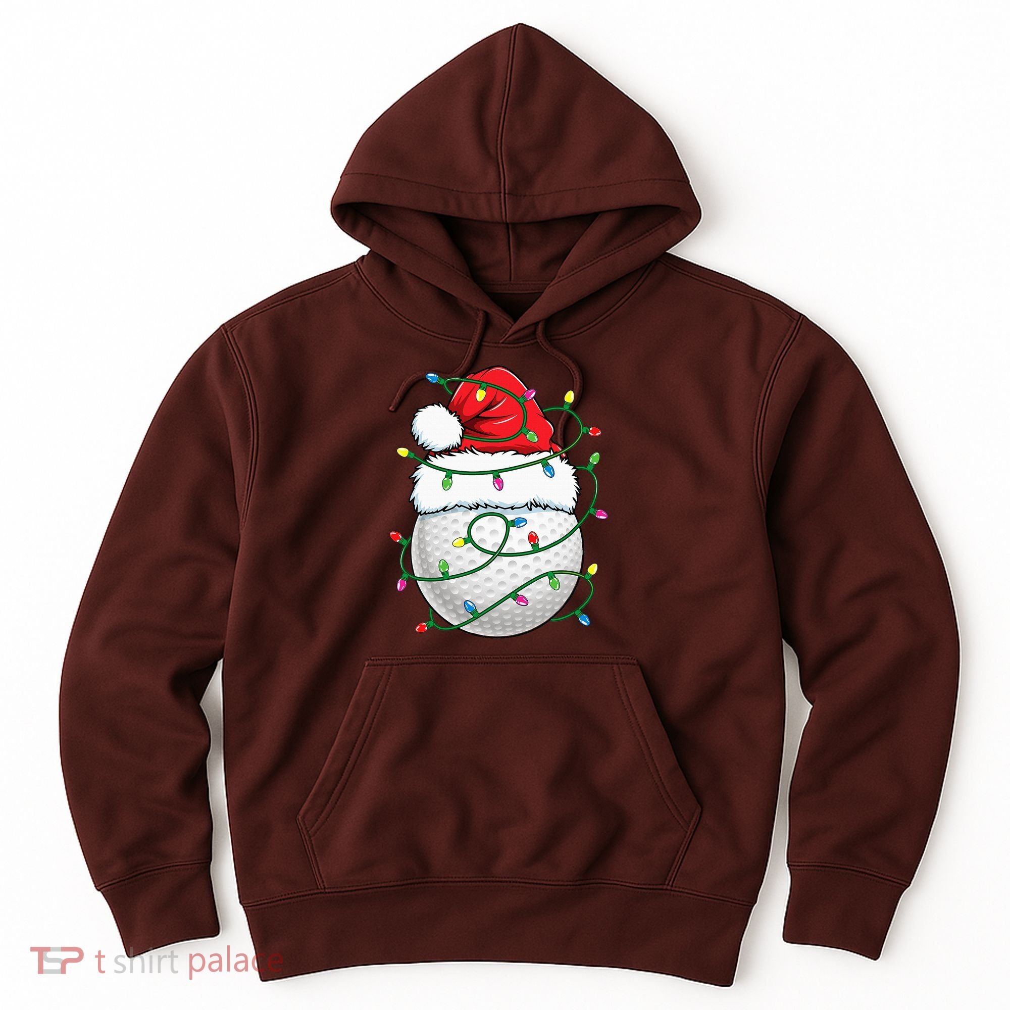 Golf Ball Santa Hat S Christmas Golfing Xmas Lights Hoodie
