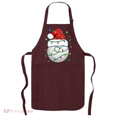 Golf Ball Santa Hat S Christmas Golfing Xmas Lights Apron