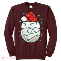 Golf Ball Santa Hat S Christmas Golfing Xmas Lights Sweatshirt thumb 0