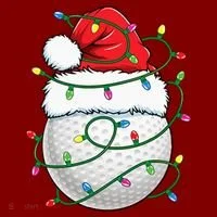 Golf Ball Santa Hat S Christmas Golfing Xmas Lights Sweatshirt thumb 2