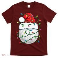 Golf Ball Santa Hat S Christmas Golfing Xmas Lights T-Shirt thumb 0
