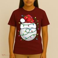 Golf Ball Santa Hat S Christmas Golfing Xmas Lights T-Shirt thumb 4