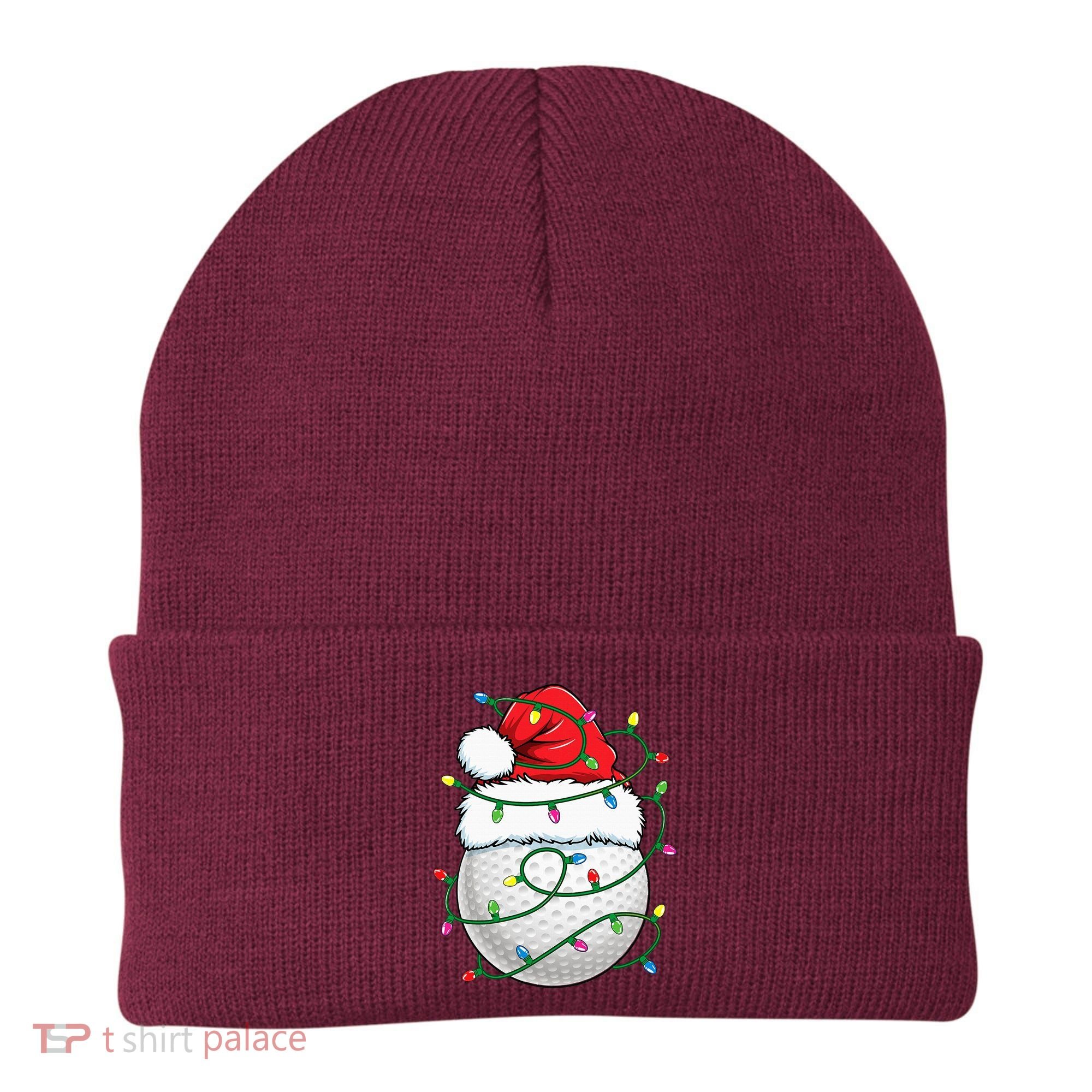 Golf Ball Santa Hat S Christmas Golfing Xmas Lights Beanie