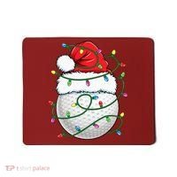 Golf Ball Santa Hat S Christmas Golfing Xmas Lights Mousepad thumb 0