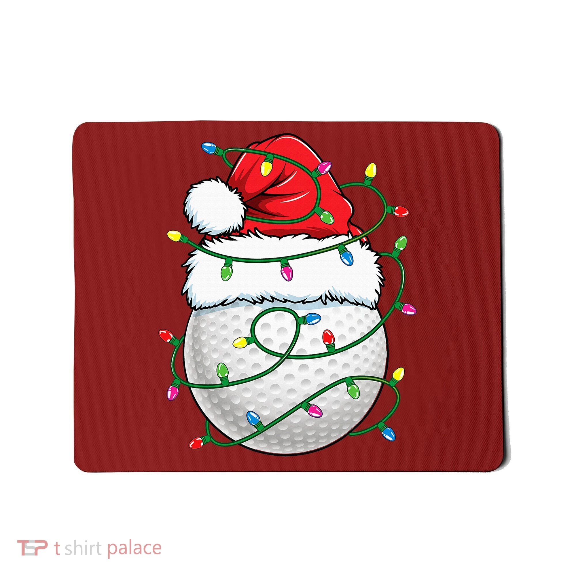 Golf Ball Santa Hat S Christmas Golfing Xmas Lights Mousepad