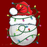 Golf Ball Santa Hat S Christmas Golfing Xmas Lights Mousepad thumb 1