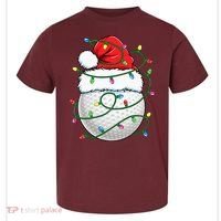 Golf Ball Santa Hat S Christmas Golfing Xmas Lights Toddler T-Shirt thumb 0