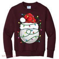 Golf Ball Santa Hat S Christmas Golfing Xmas Lights Kids Sweatshirt thumb 0