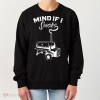 Grilling Bbq Smoker Food Lover Grill Mind If I Smoke Gift Women's Sweatshirt thumb 0