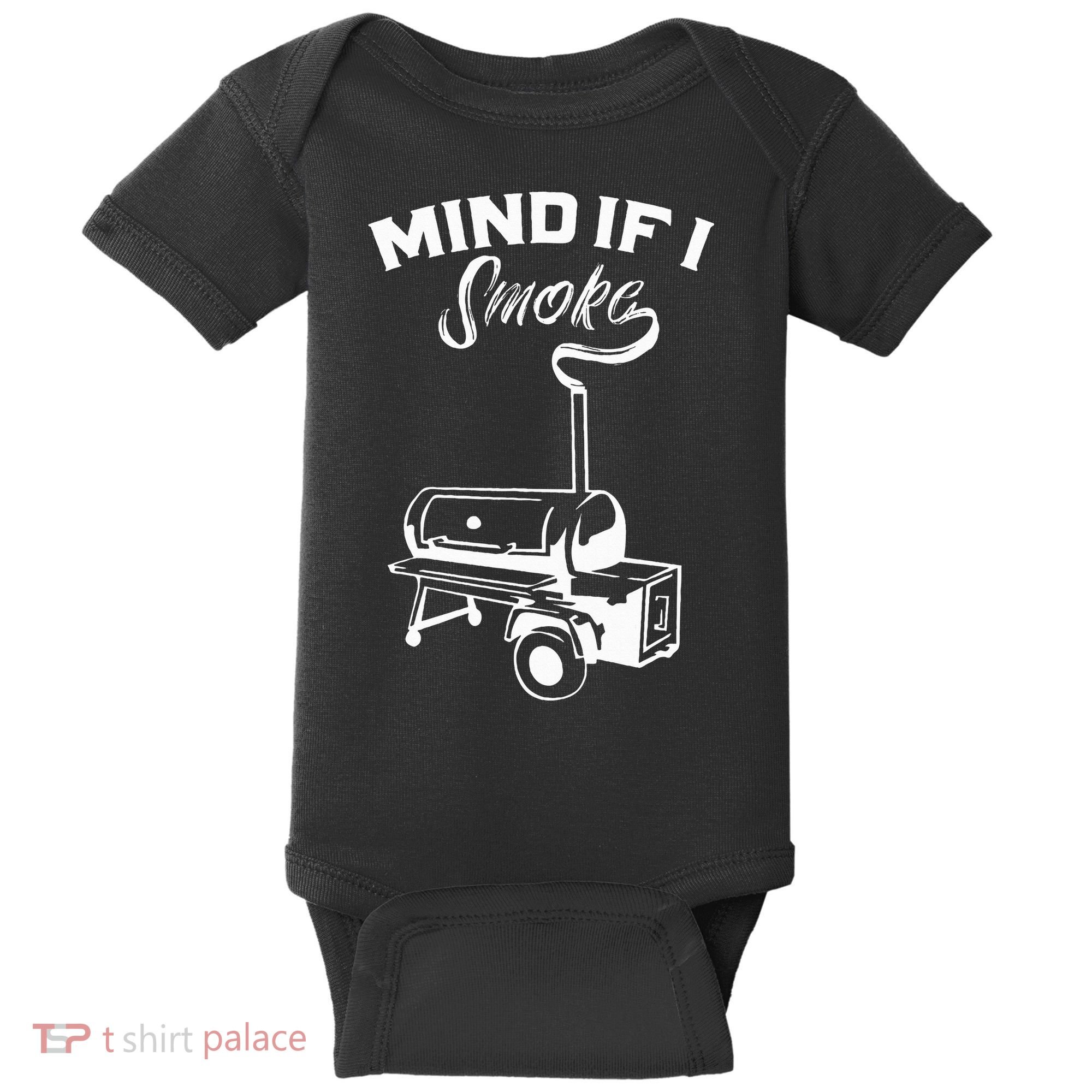 Grilling Bbq Smoker Food Lover Grill Mind If I Smoke Gift Baby Bodysuit