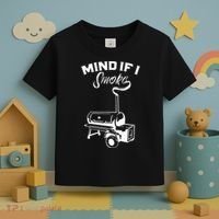 Grilling Bbq Smoker Food Lover Grill Mind If I Smoke Gift Toddler T-Shirt thumb 3