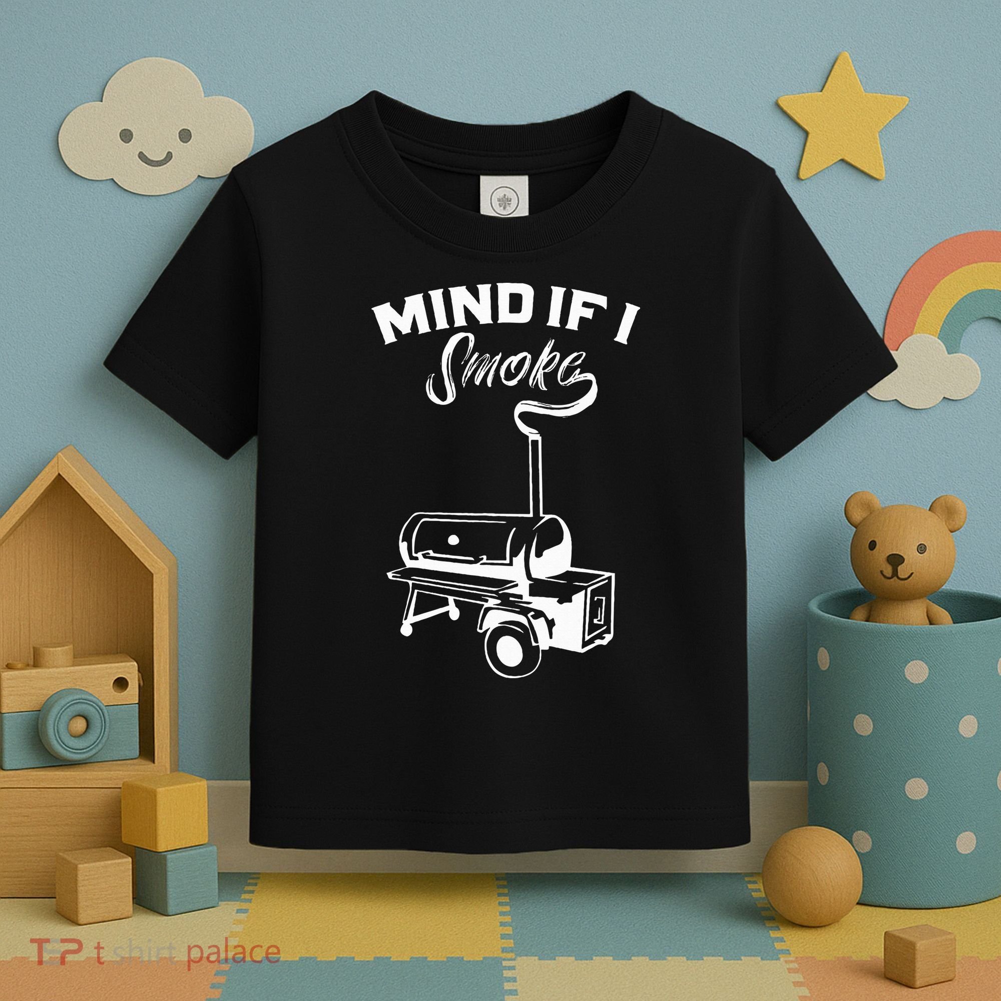 Grilling Bbq Smoker Food Lover Grill Mind If I Smoke Gift Toddler T-Shirt