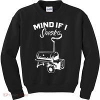 Grilling Bbq Smoker Food Lover Grill Mind If I Smoke Gift Kids Sweatshirt thumb 0