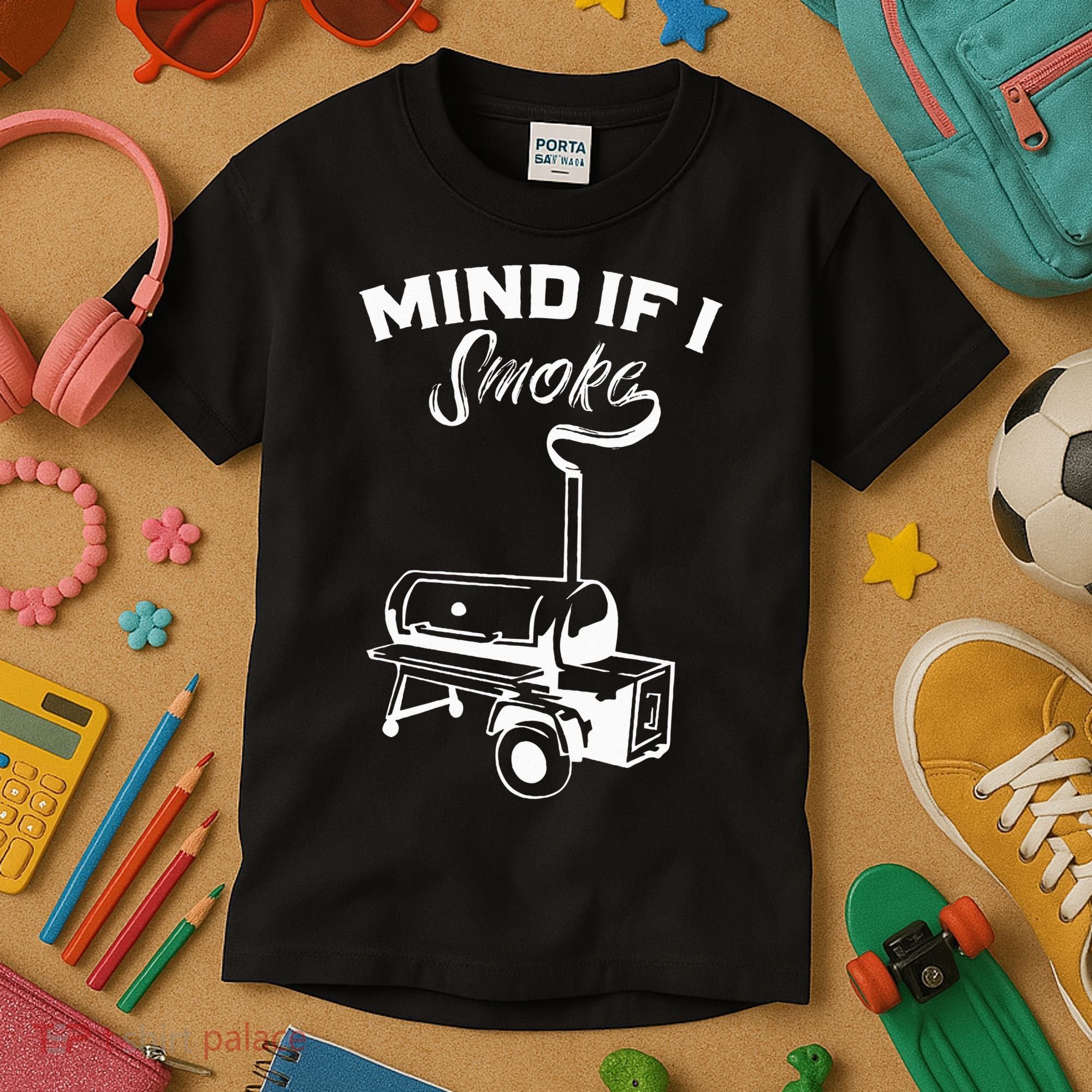 Grilling Bbq Smoker Food Lover Grill Mind If I Smoke Gift Kids T-Shirt